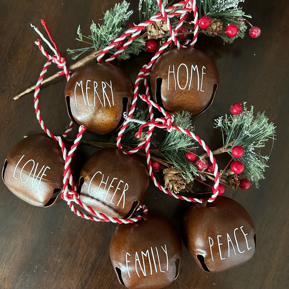 Rae Dunn inspired handmade rustic bell Christmas ornaments